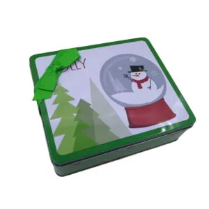 Christmas tin container supplier