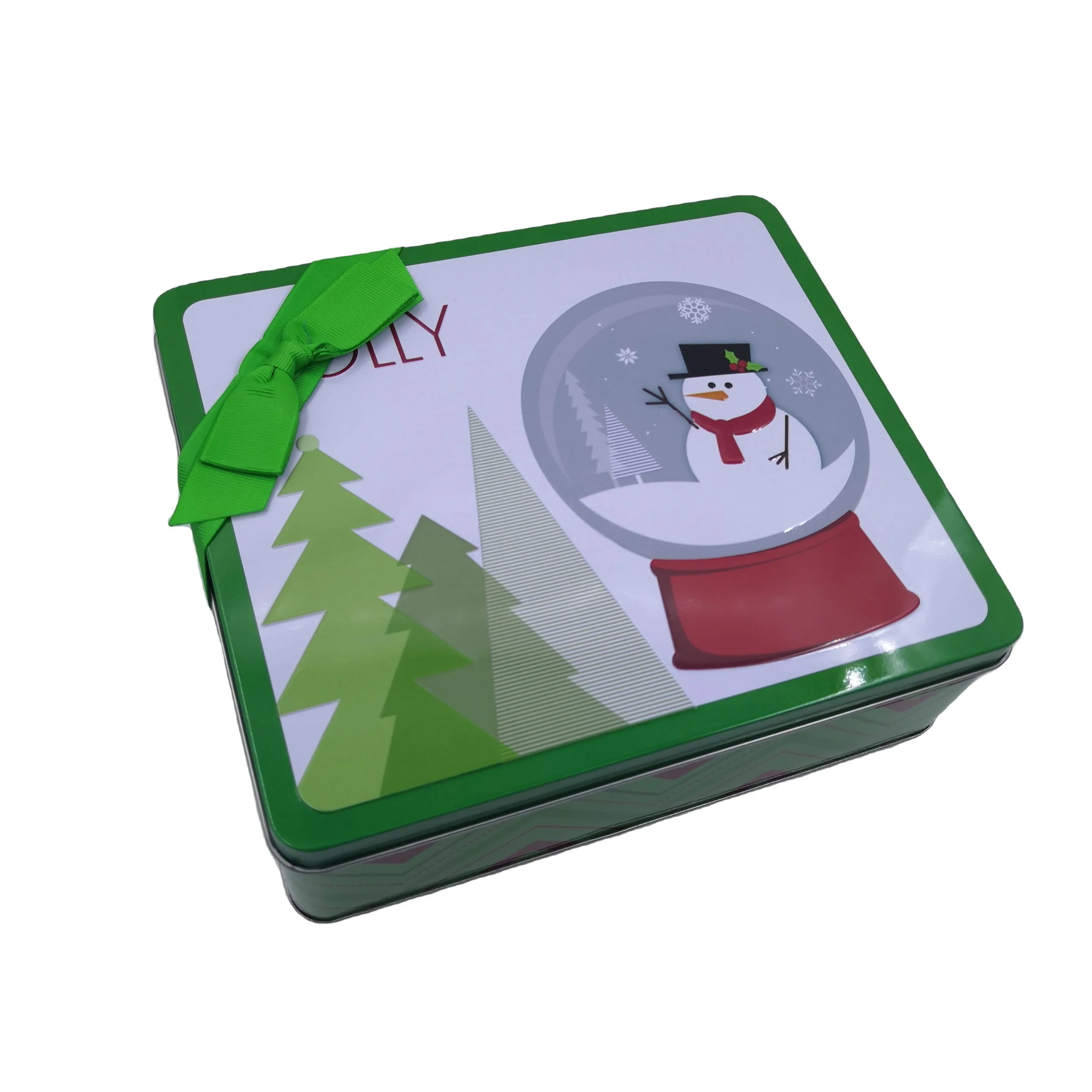 Christmas tin container supplier